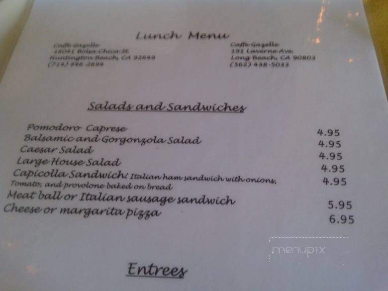 Caffe Gazelle - Huntington Beach, CA menu_pic