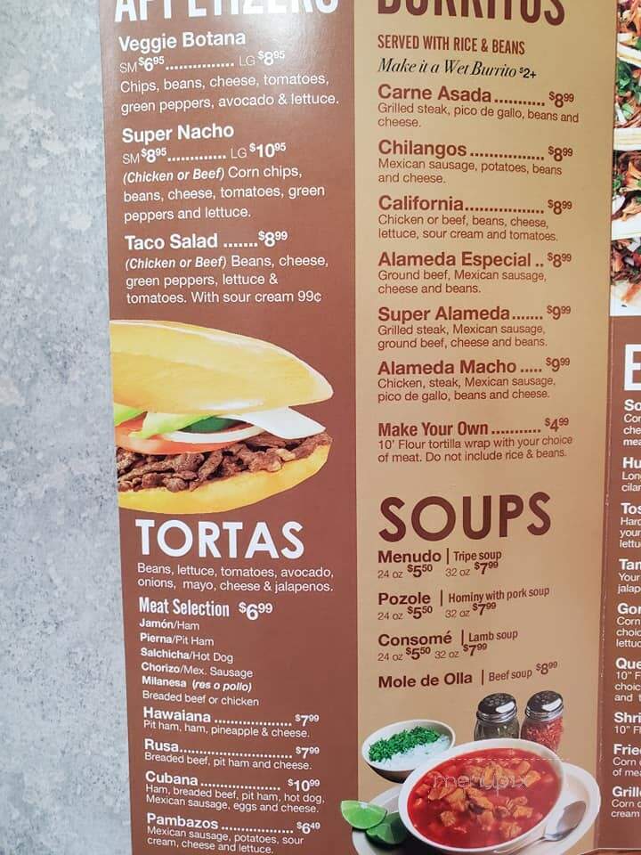 Taqueria Alameda - Westland, MI menu_pic