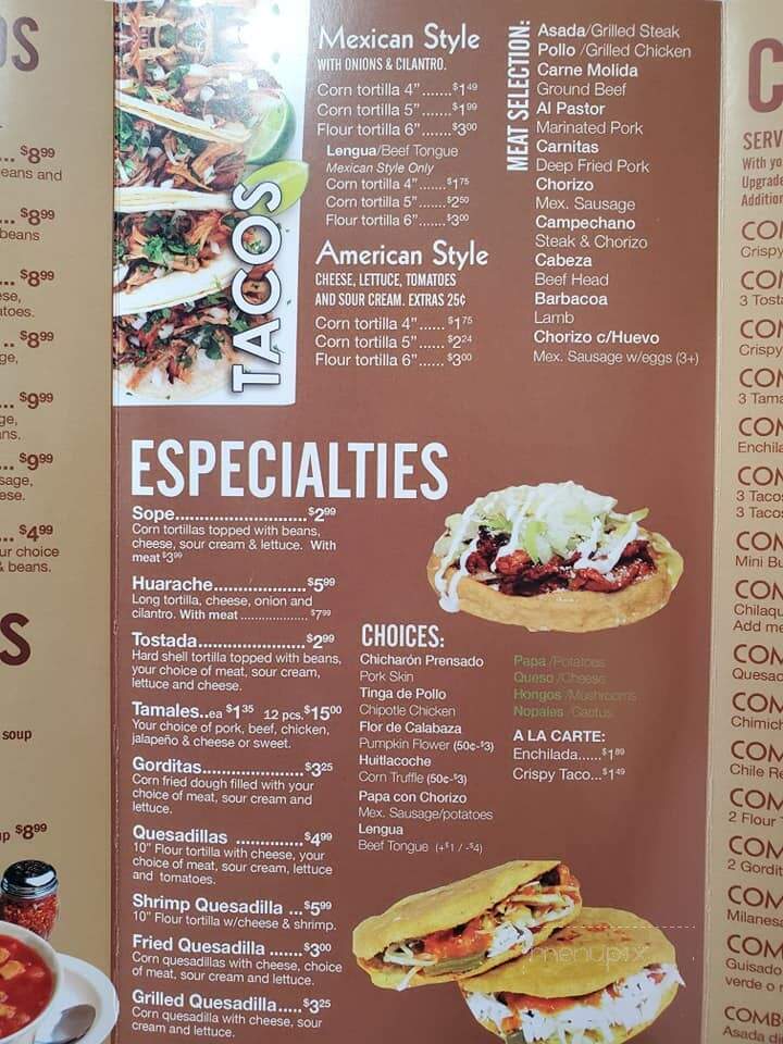 Taqueria Alameda - Westland, MI menu_pic