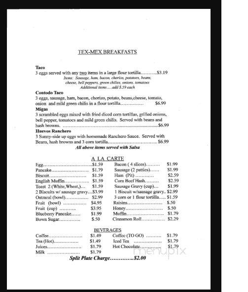 Bayside Cafe - Port Isabel, TX menu_pic