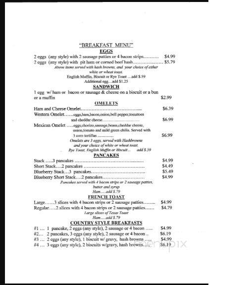 Bayside Cafe - Port Isabel, TX menu_pic