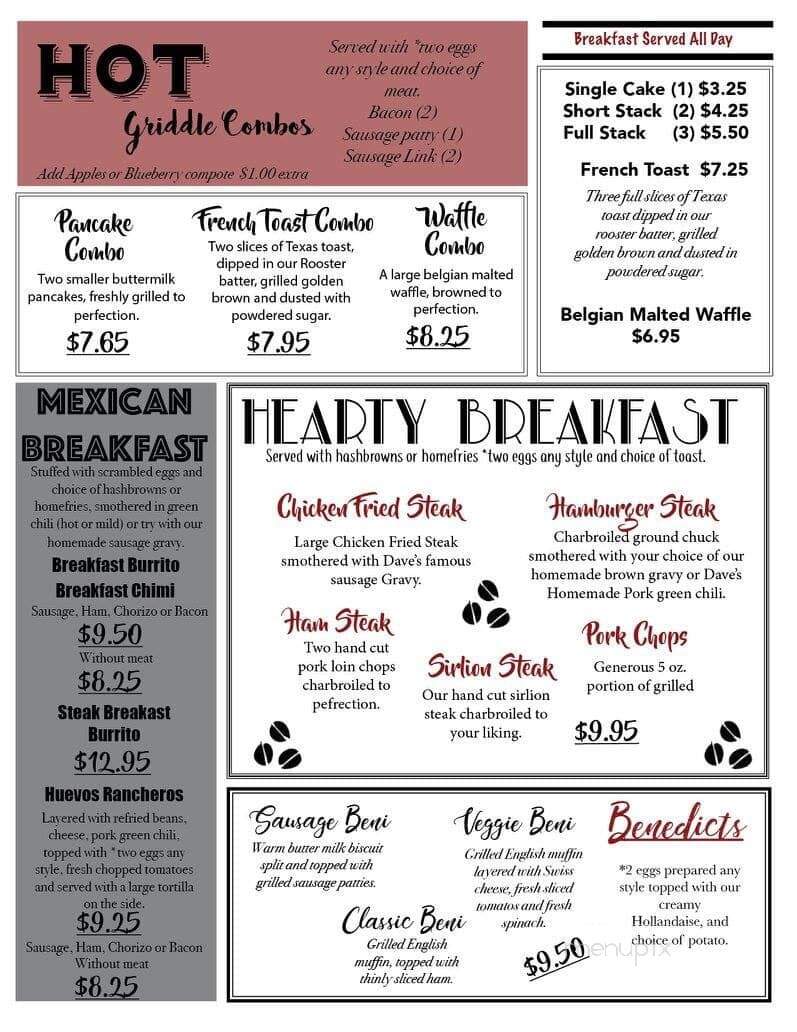 Red Rooster Restaurant - Longmont, CO menu_pic