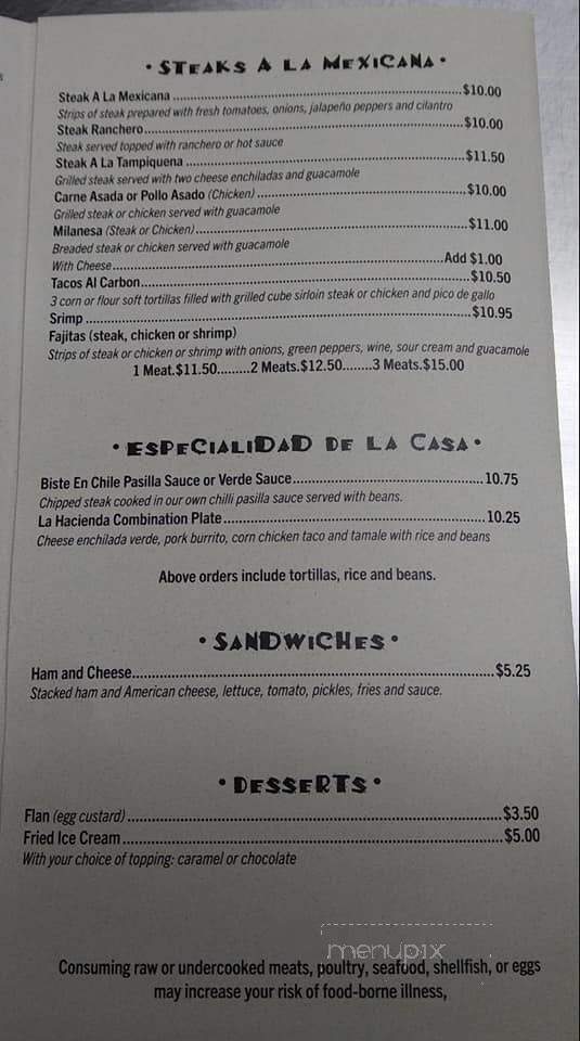 Lahacienda - Taylor, MI menu_pic