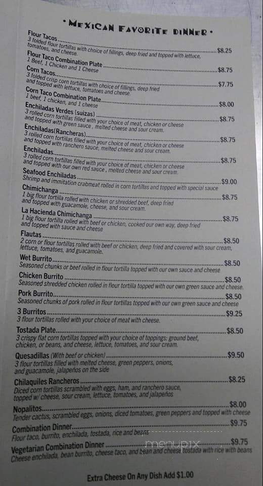 Lahacienda - Taylor, MI menu_pic