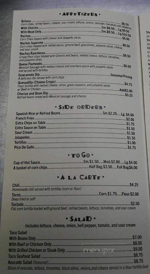 Lahacienda - Taylor, MI menu_pic