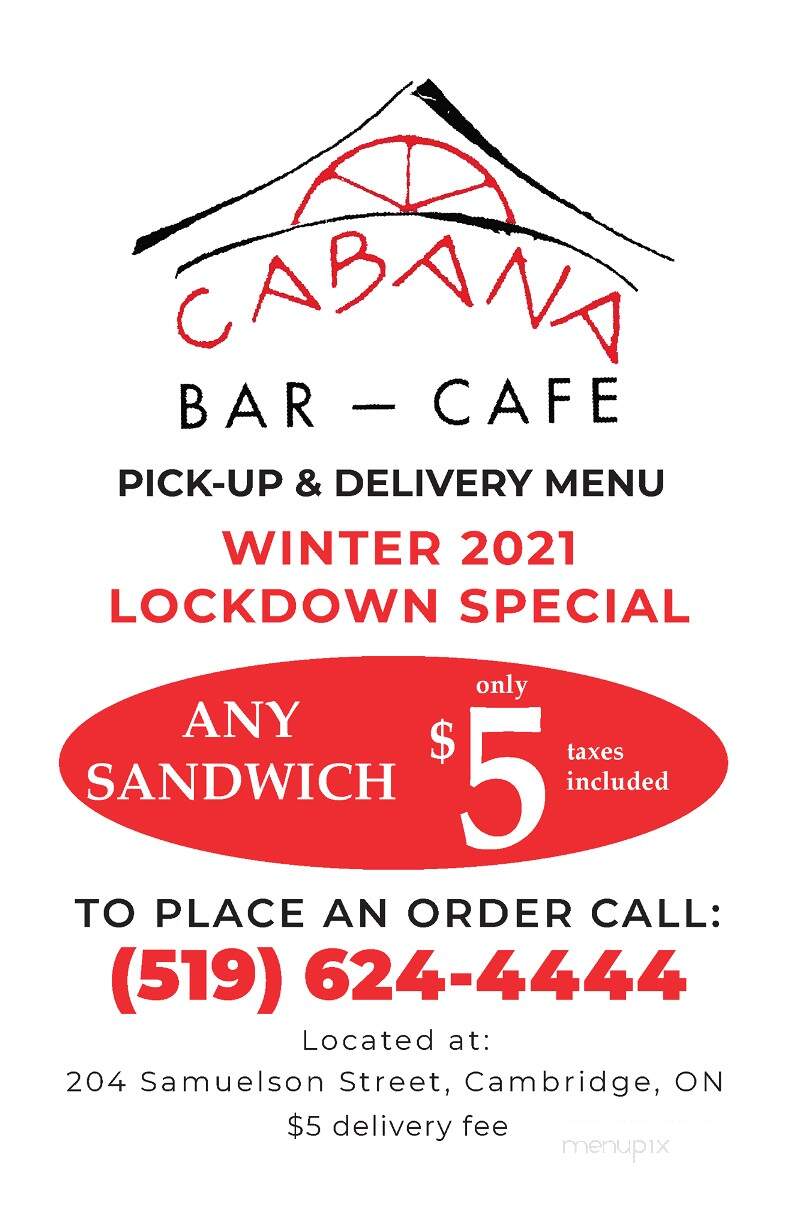Cabana - Cambridge, ON menu_pic