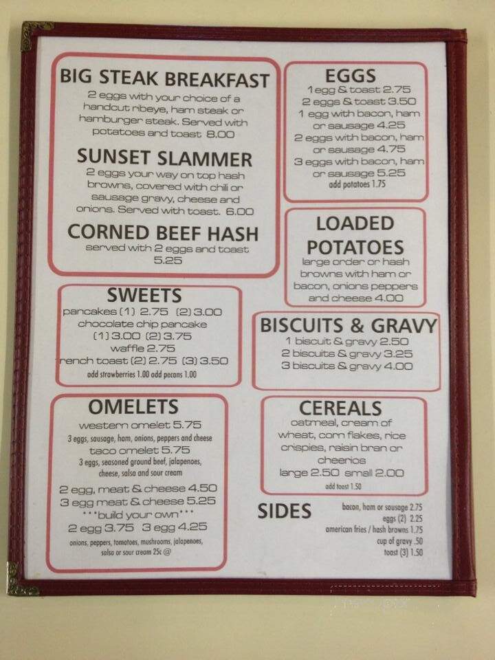 Sunset Restaurant - Mount Olive, IL menu_pic