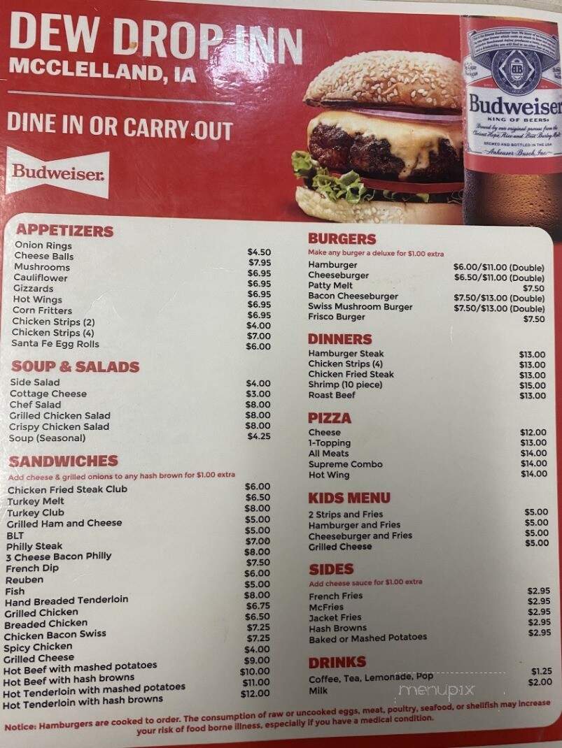 Dew Drop Inn - McClelland, IA menu_pic