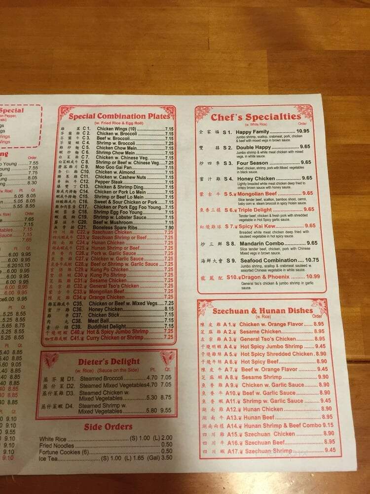 China One - Harlem, GA menu_pic