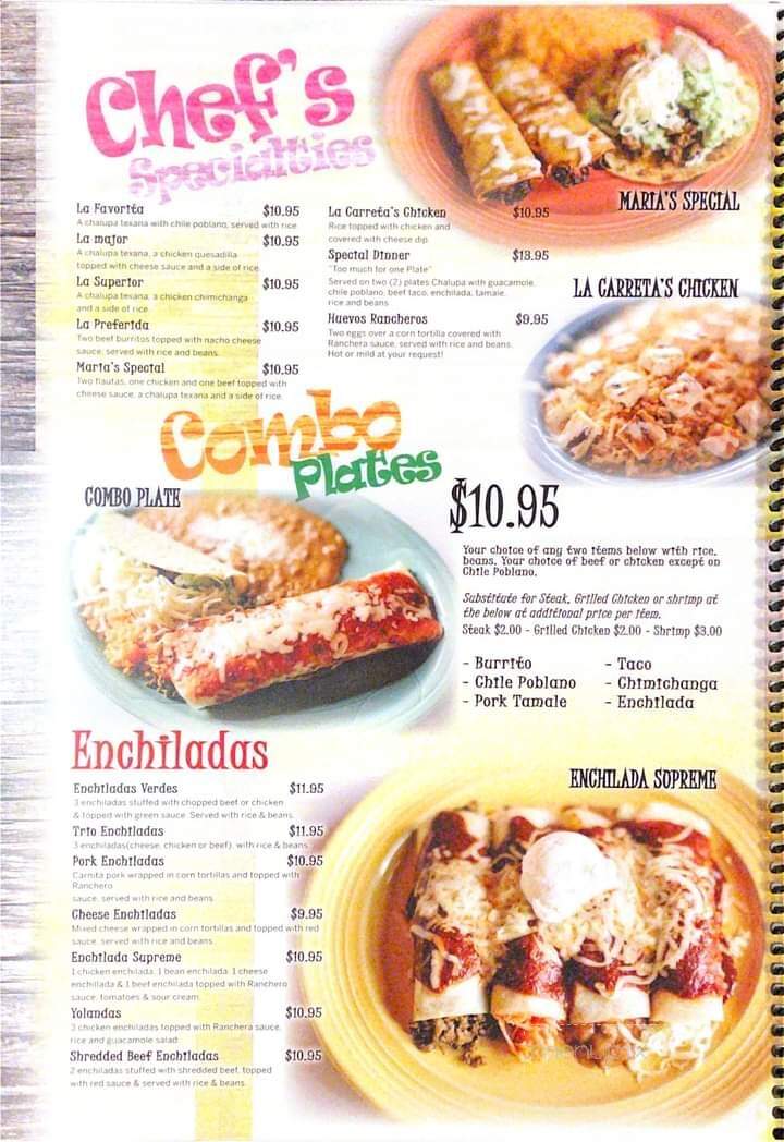 La Carreta Mexican Restaurant - Saint Charles, MO menu_pic