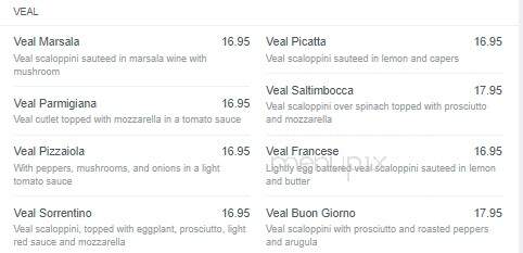 Buongiorno's Ristorante - Dumont, NJ menu_pic