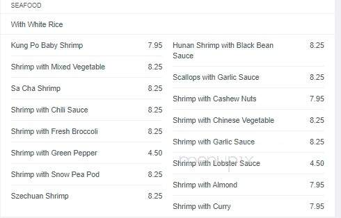 China King - Lumberton, NC menu_pic