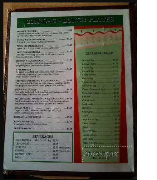 El Toro Mexican Food - Universal City, TX menu_pic
