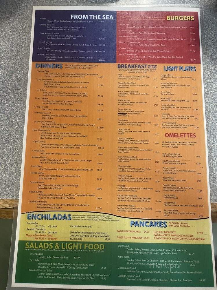 Hidalgo's Cafe - Coleman, TX menu_pic
