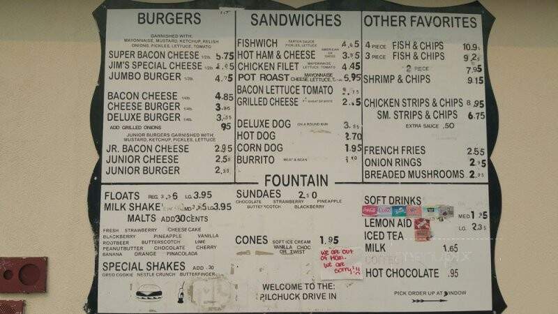 Pilchuck Drive In - Snohomish, WA menu_pic