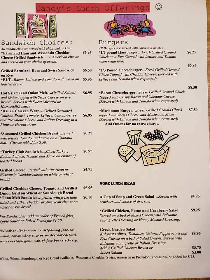 Candy's Merrimac Cafe - Merrimac, WI menu_pic