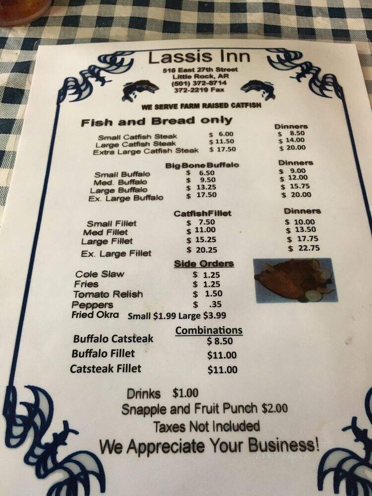Lassis Inn - Little Rock, AR menu_pic