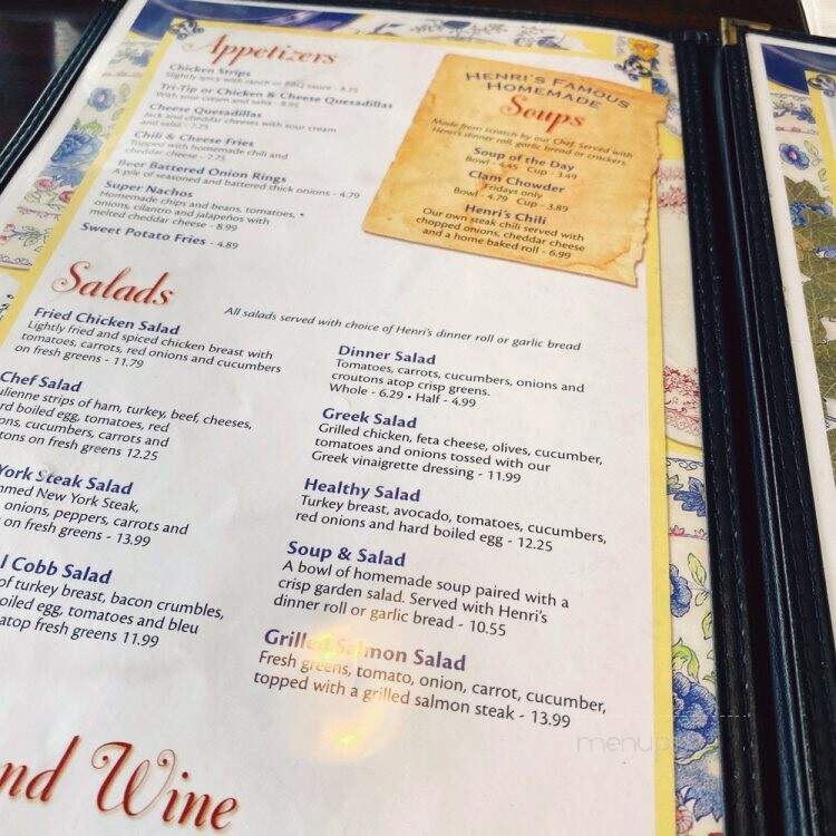 Henri's Cafe - Oxnard, CA menu_pic