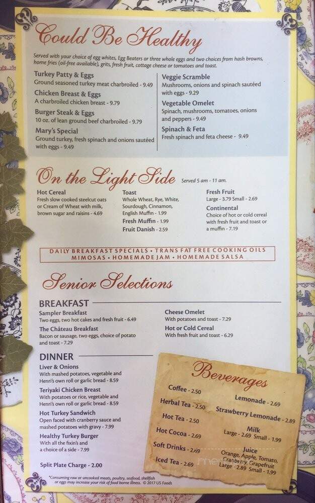 Henri's Cafe - Oxnard, CA menu_pic