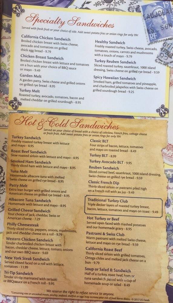 Henri's Cafe - Oxnard, CA menu_pic