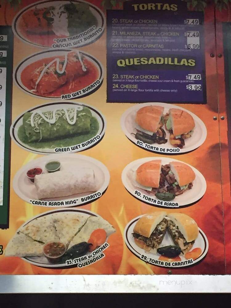 Cancun Restaurant - Huntington Beach, CA menu_pic