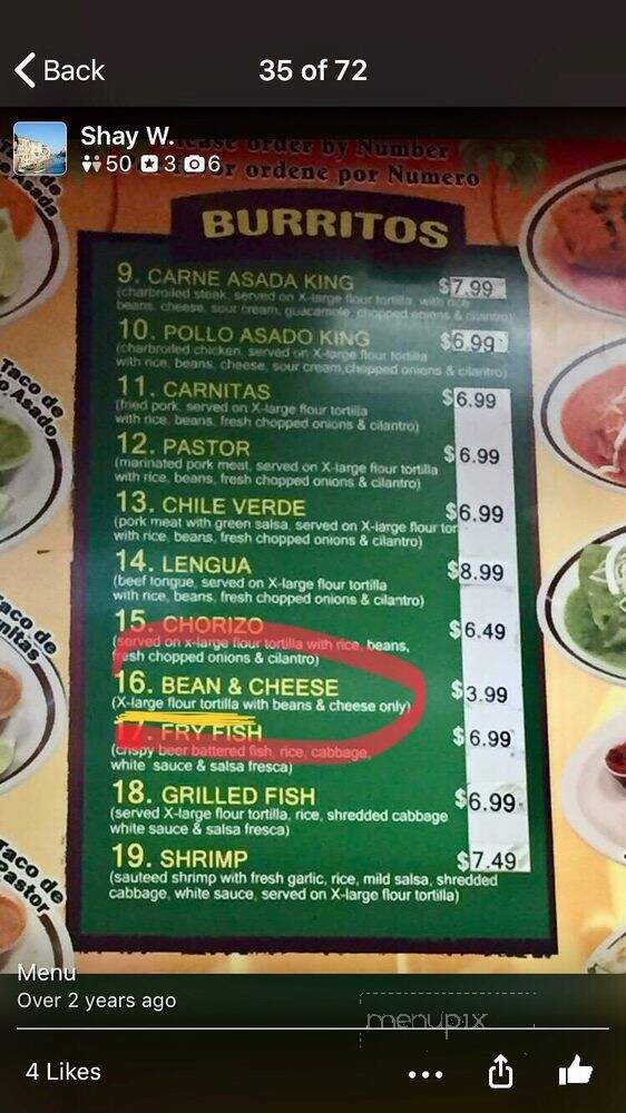 Cancun Restaurant - Huntington Beach, CA menu_pic