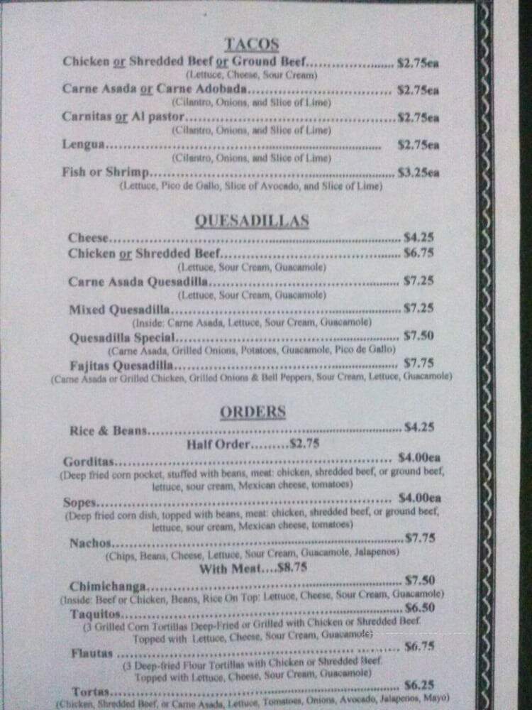 Almas Mexican Express Food - Arcata, CA menu_pic