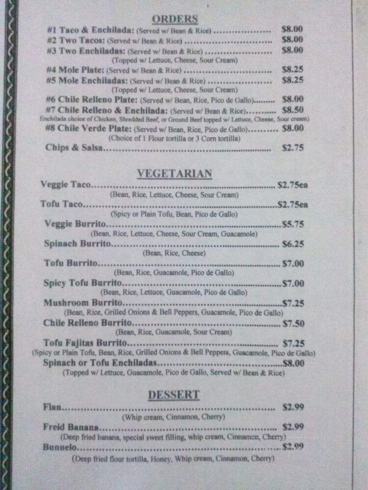 Almas Mexican Express Food - Arcata, CA menu_pic