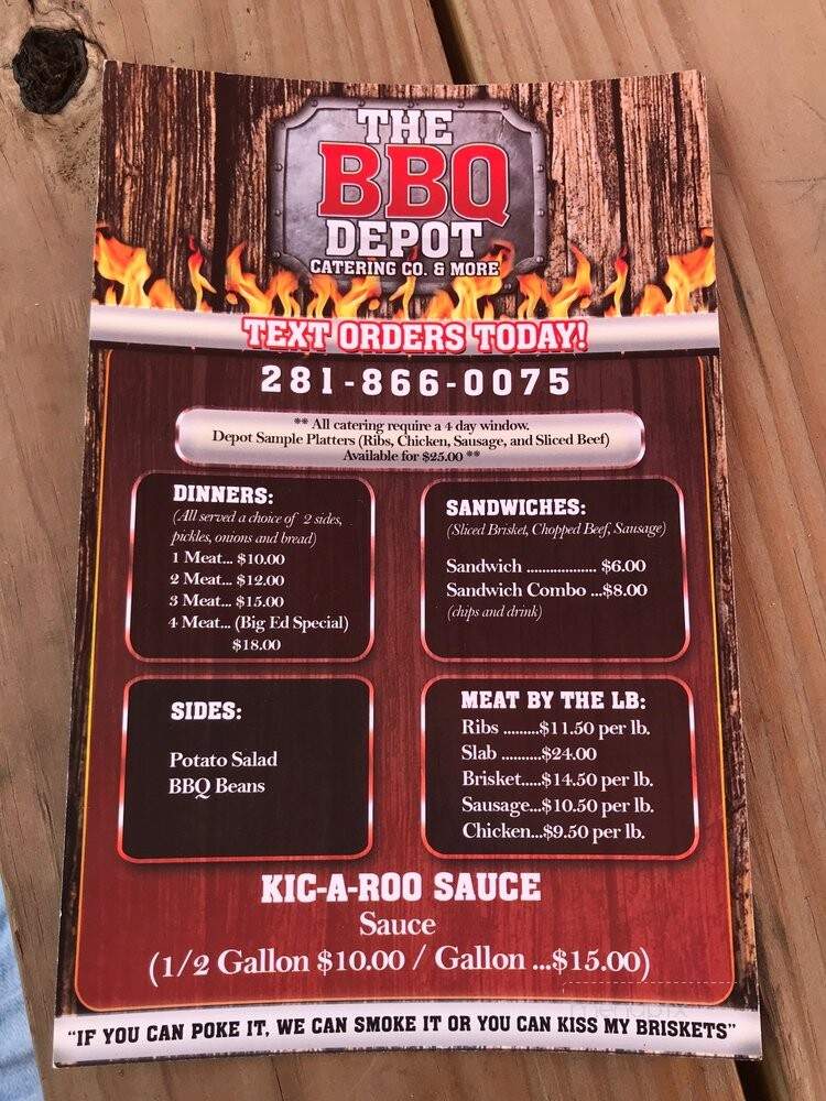 The BBQ Depot - Houston, TX menu_pic