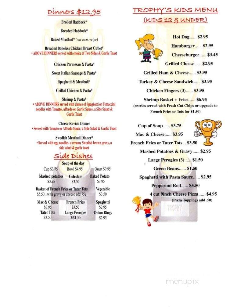 Trophy's Bar & Grill - Johnstown, PA menu_pic