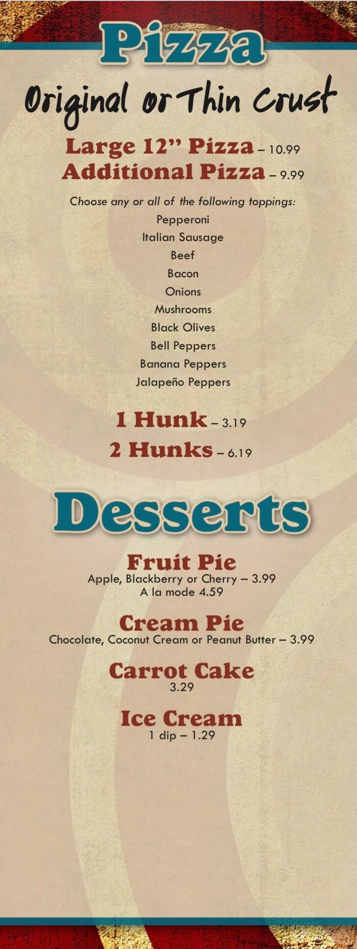 A & A Truck Plaza - Jackson, OH menu_pic