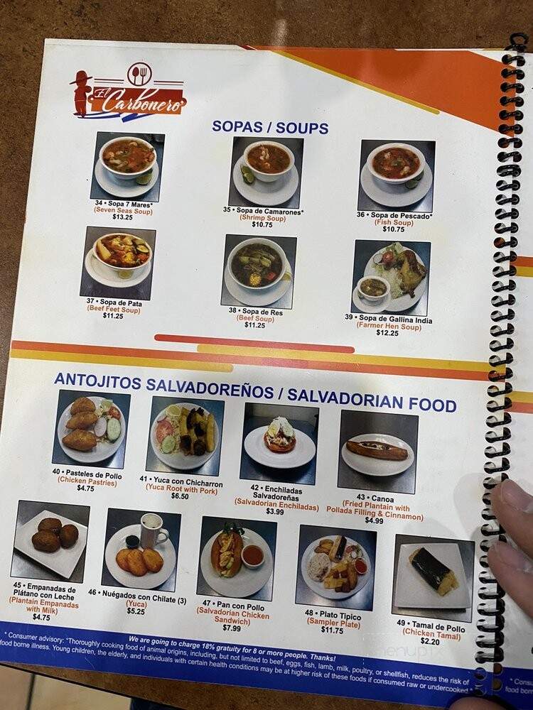 El Carbonero Restaurant and Pupuseria - Las Vegas, NV menu_pic