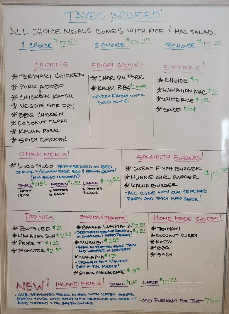 A Taste Of Hawaii - Pocatello, ID menu_pic