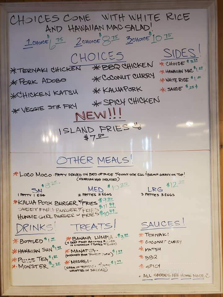 A Taste Of Hawaii - Pocatello, ID menu_pic