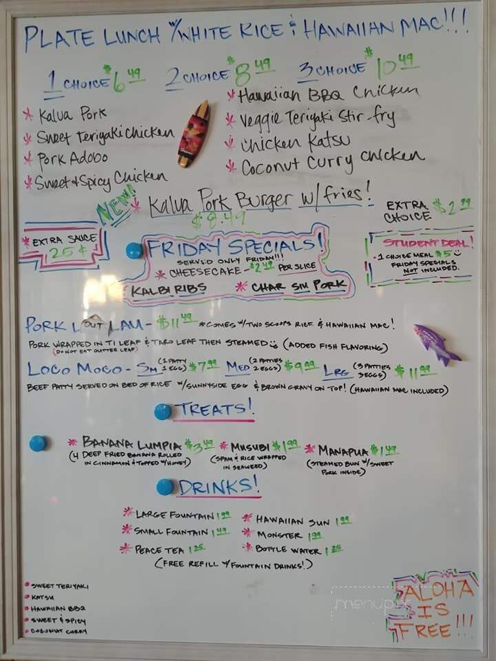 A Taste Of Hawaii - Pocatello, ID menu_pic