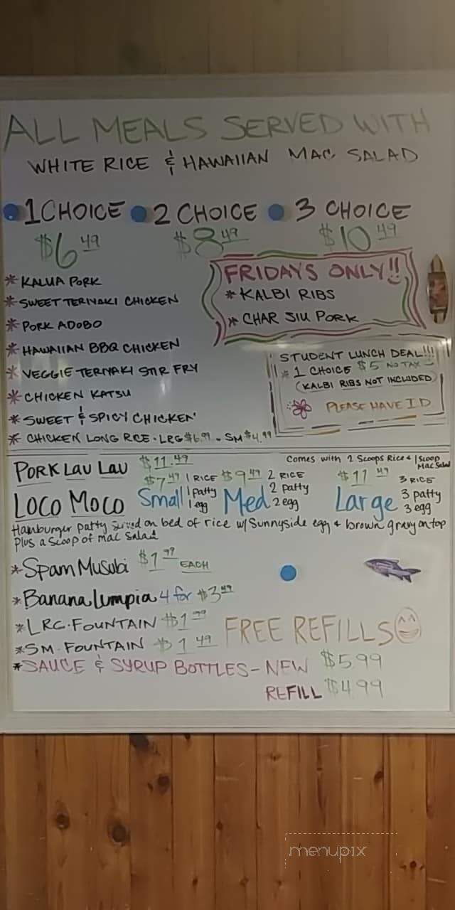 A Taste Of Hawaii - Pocatello, ID menu_pic