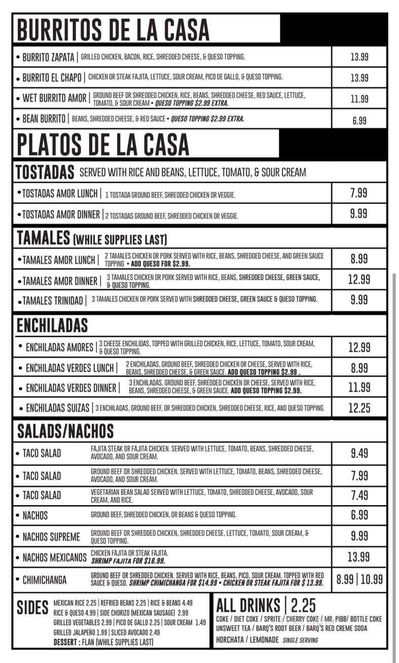 Los Amores - Marion, IN menu_pic