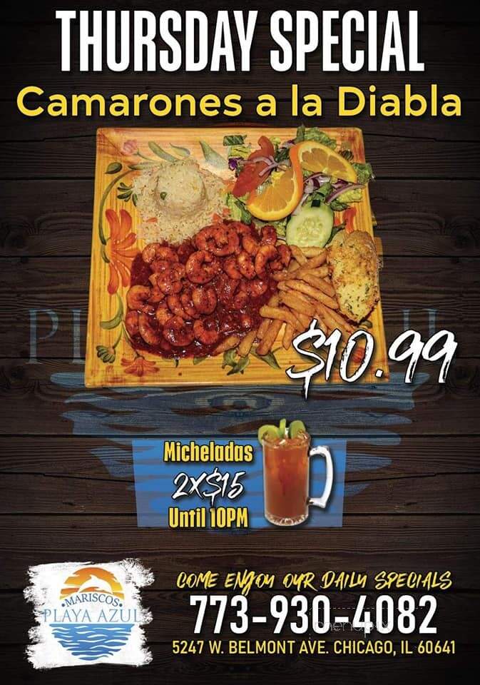 Mariscos Playa Azul - Chicago, IL menu_pic