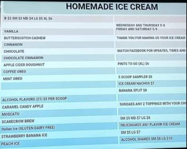 Simply Sinful Homemade Ice Cream - Allegany, NY menu_pic