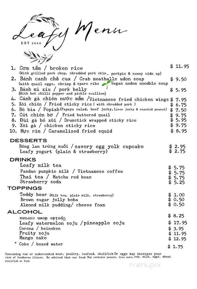 Leafy - Pembroke Pines, FL menu_pic