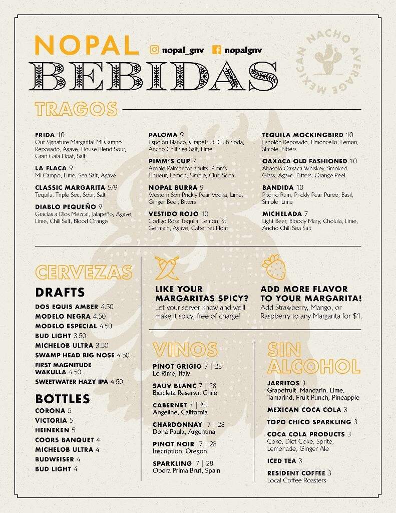Nopal by Cintron - Gainesville, FL menu_pic