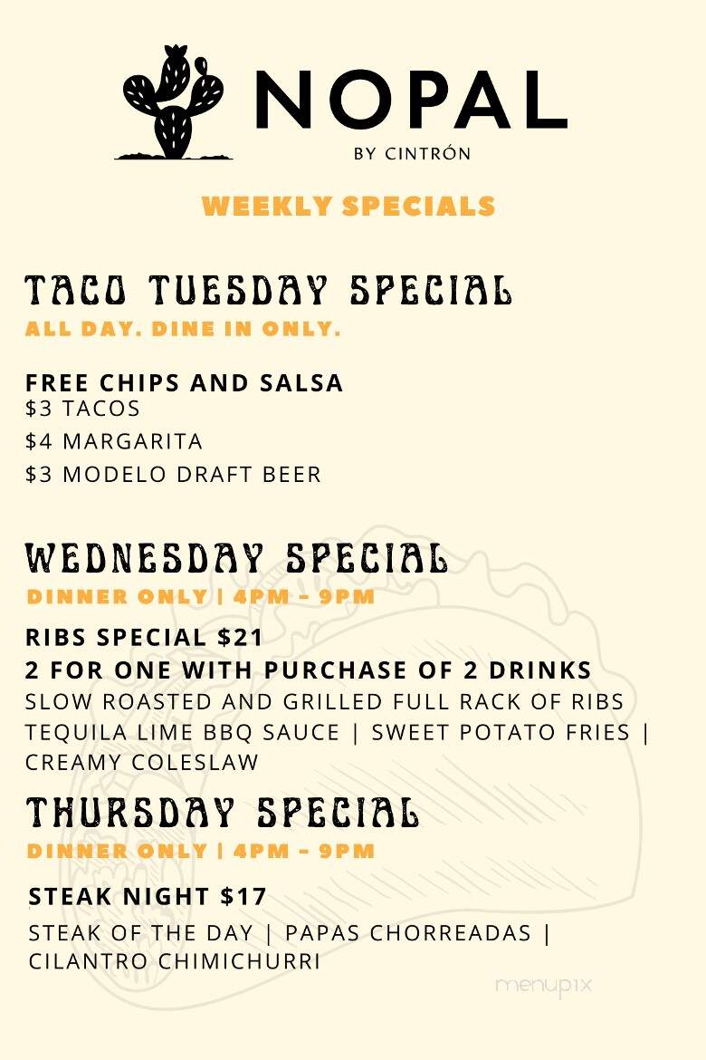 Nopal by Cintron - Gainesville, FL menu_pic