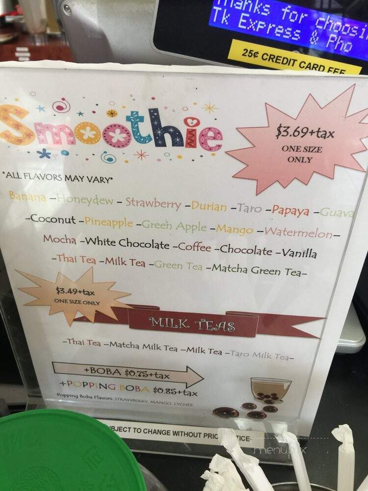 TK donuts and chinese express - Twentynine Palms, CA menu_pic