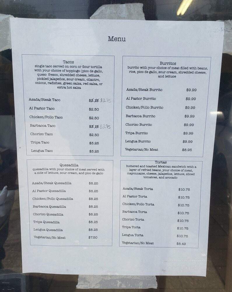 Tacos Mexico - Richmond, VA menu_pic