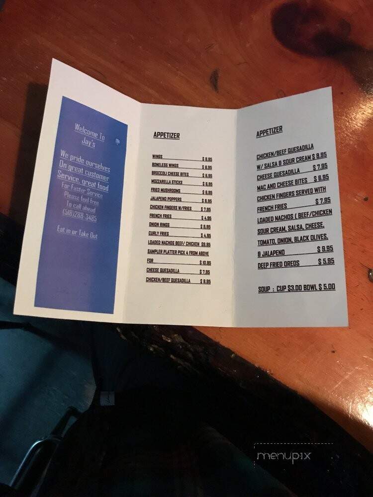 Jay's Bar & Grill - Ballston Spa, NY menu_pic