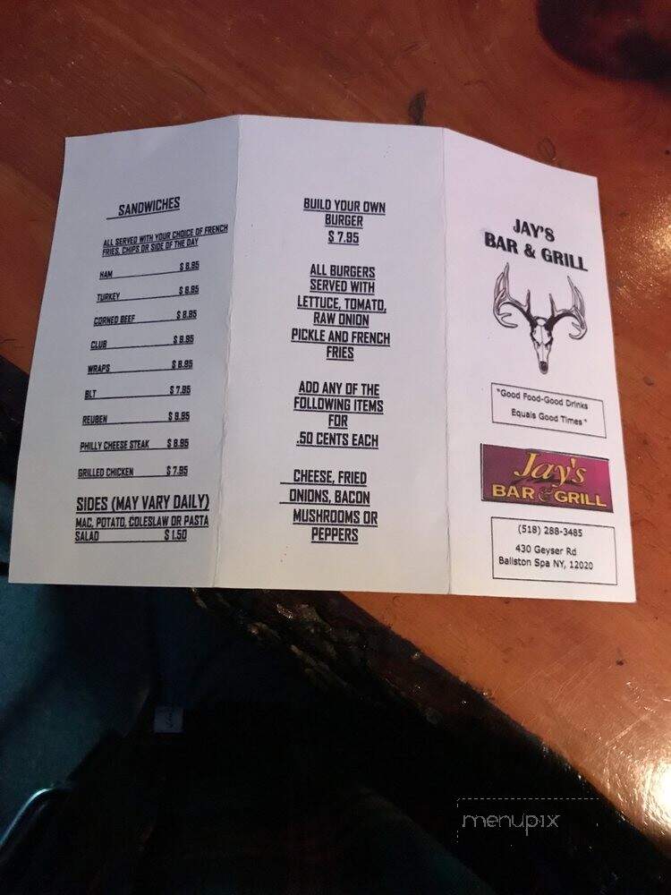 Jay's Bar & Grill - Ballston Spa, NY menu_pic