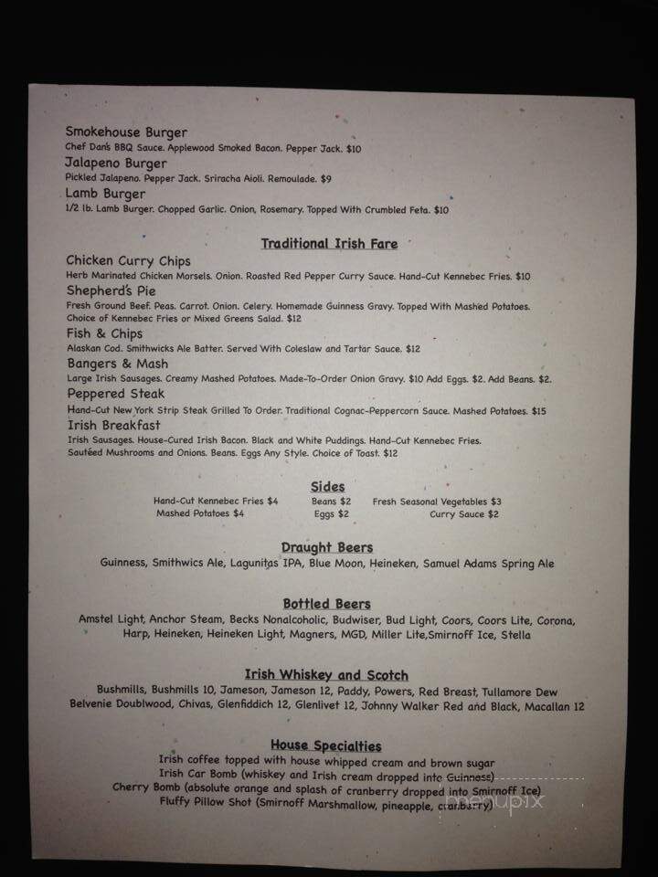 Durty Nelly's - San Francisco, CA menu_pic