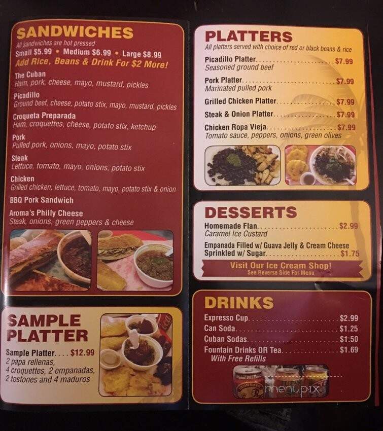 Aroma Cafe - Maryville, TN menu_pic