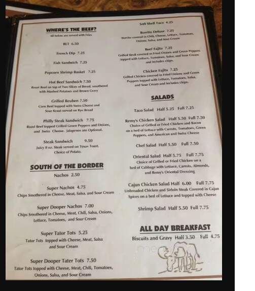 Remys Drive Inc - Upton, WY menu_pic