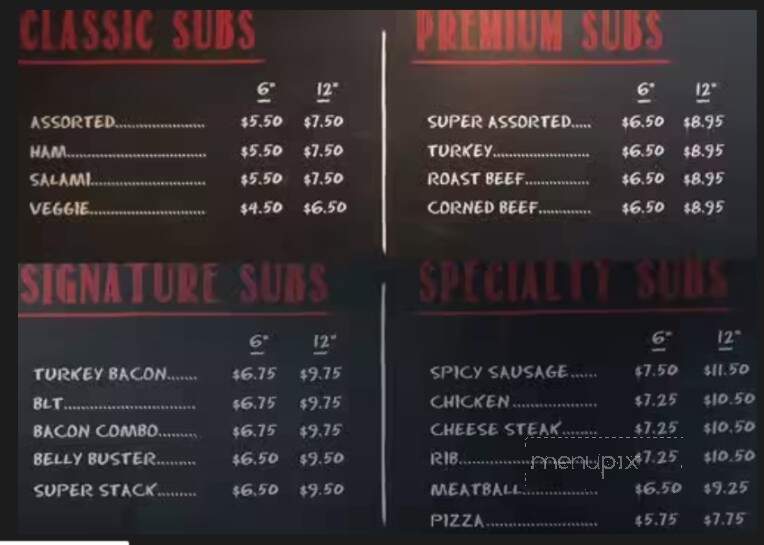 Belly Buster Submarines - Toronto, ON menu_pic